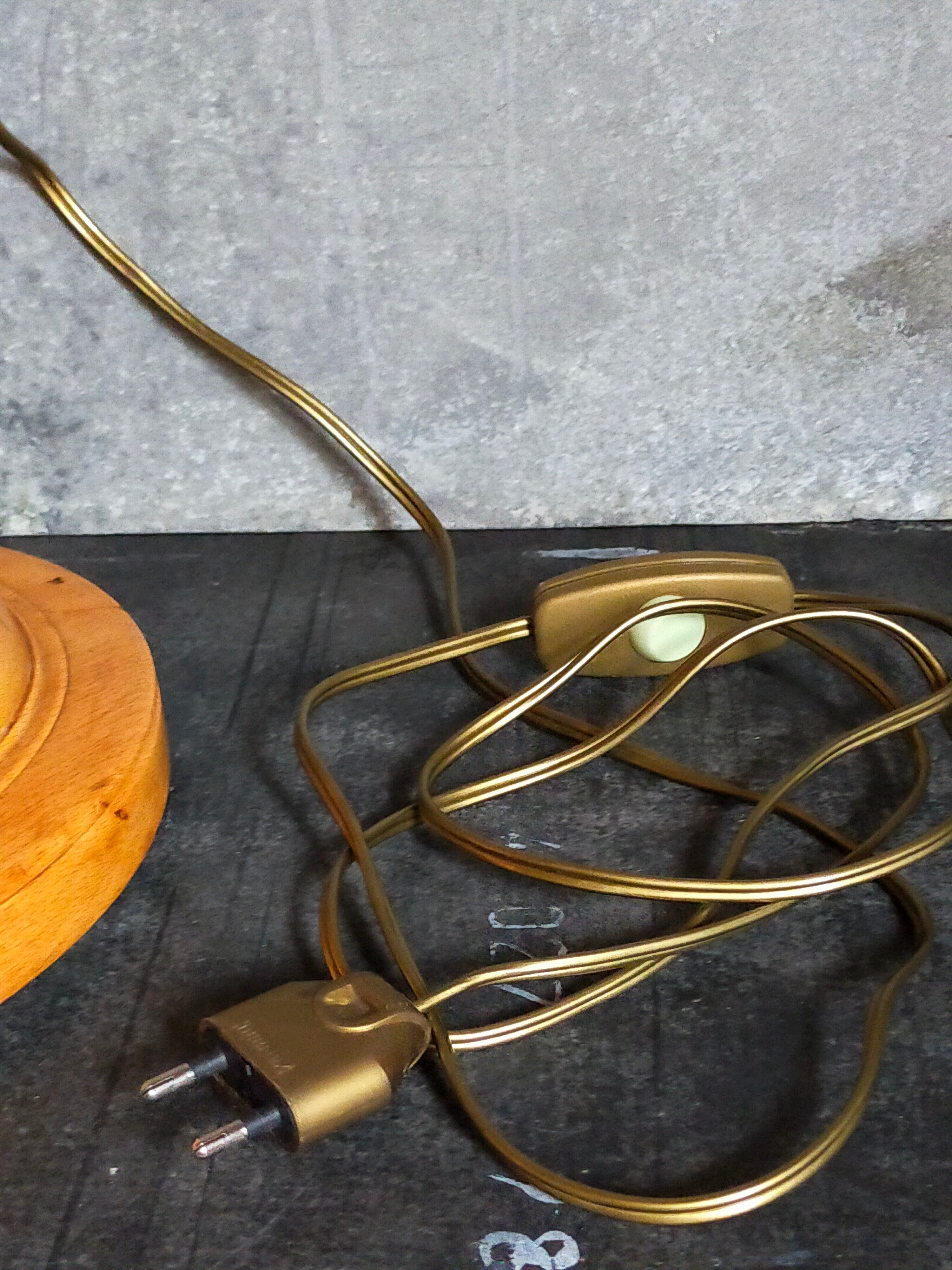 Old solid turned wooden lamp base