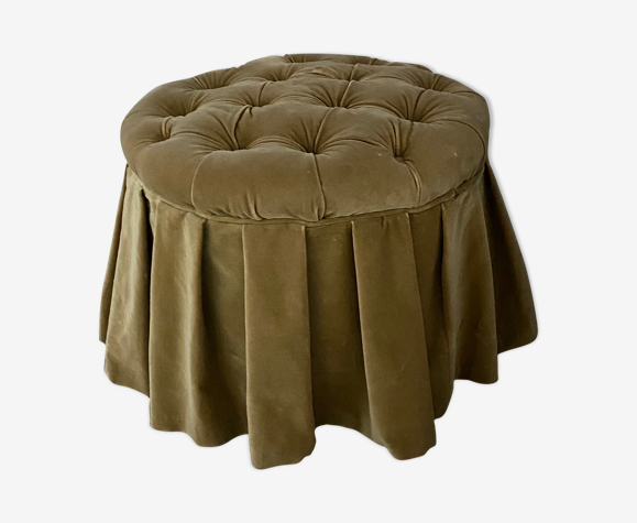 Pouf velours rond