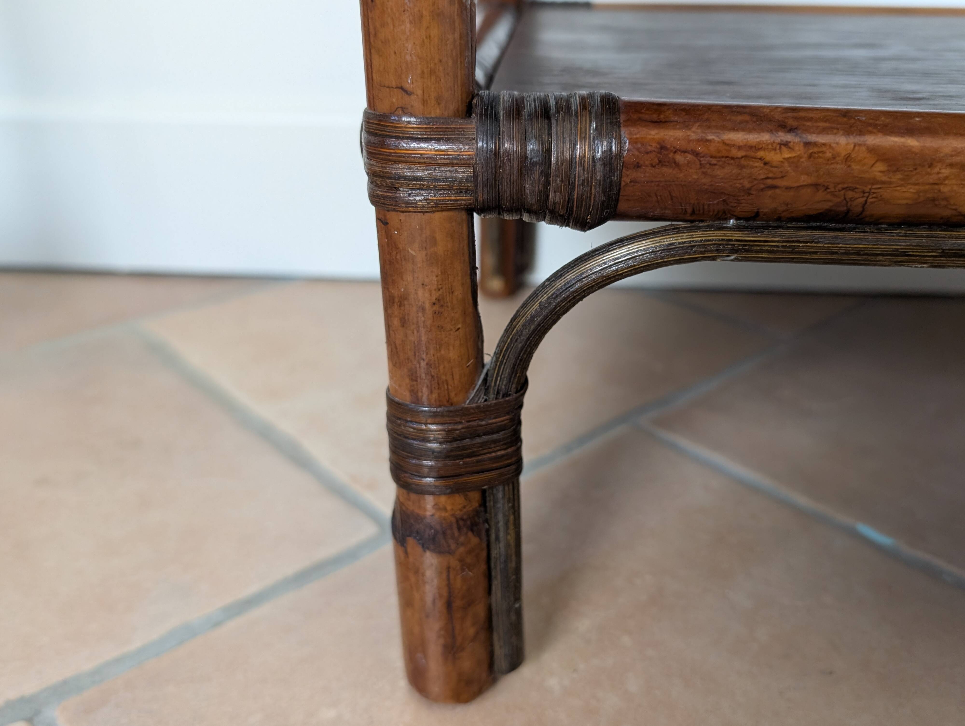 Pair of rattan bedside tables