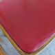 Vintage Wooden Dining Chair: Red Leather Seat, Mid-Century Modern