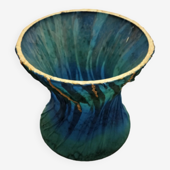 Glass vase covered with silk