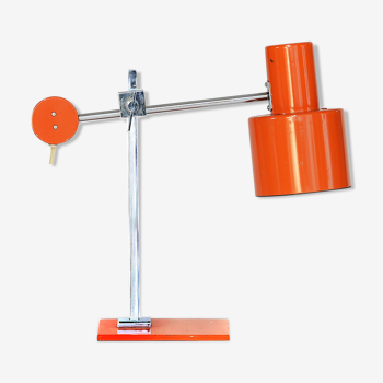 Lampe de table réglable par ASEA avec bras chrome et laqué orange