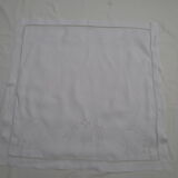 Pair of old cushions cover in thin white canvas, monogrammed