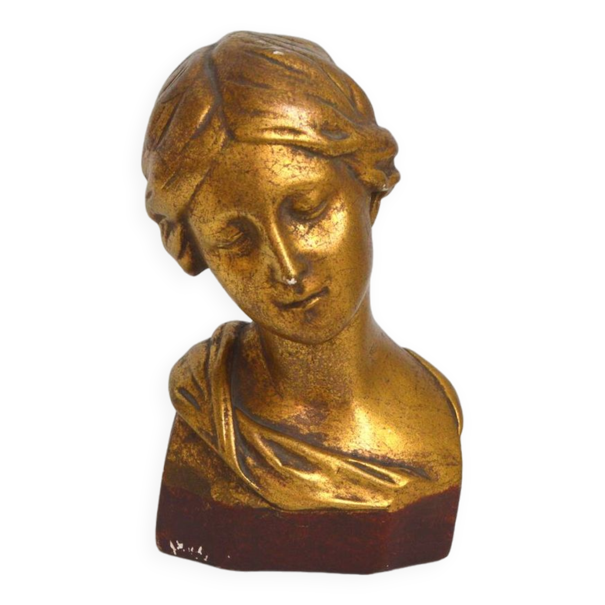 Gilded plaster bust