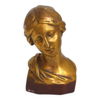 Gilded plaster bust