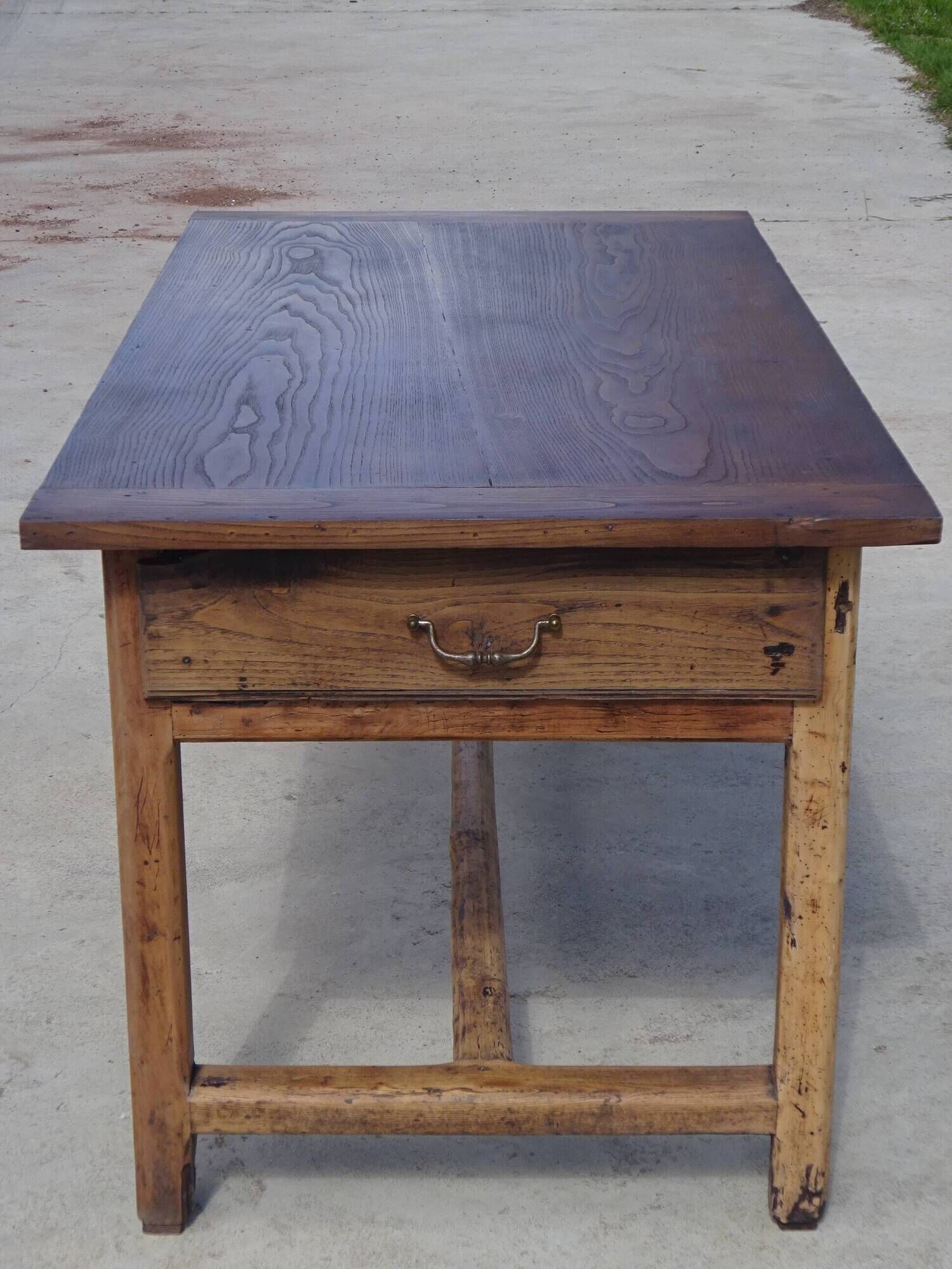 Restored antique farmhouse table, made entirely of solid oak.