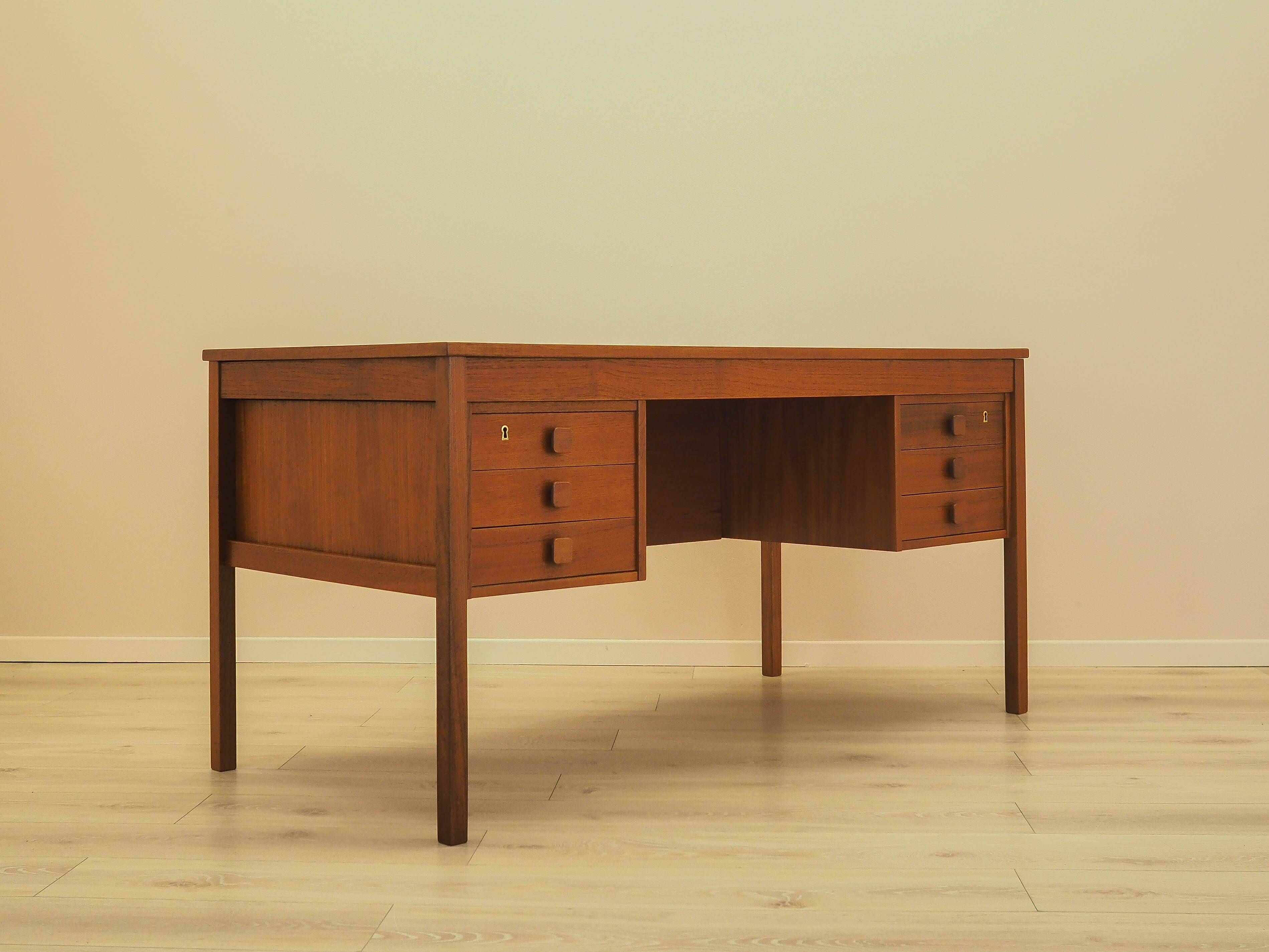 Teak desk with drawers, Denmark, 1960s