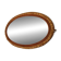 Antique oval mirror with beveled glass in wood and stucco, 19th century