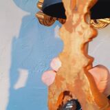 Pair of 1930s wall lights in neo-classical style gilded wood