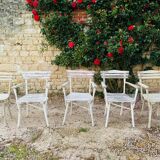 Ensemble d'assises  de jardin 4 fauteuils et 1 chaise - en bois