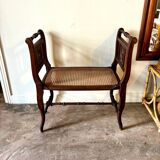 Dark wood and cane bench