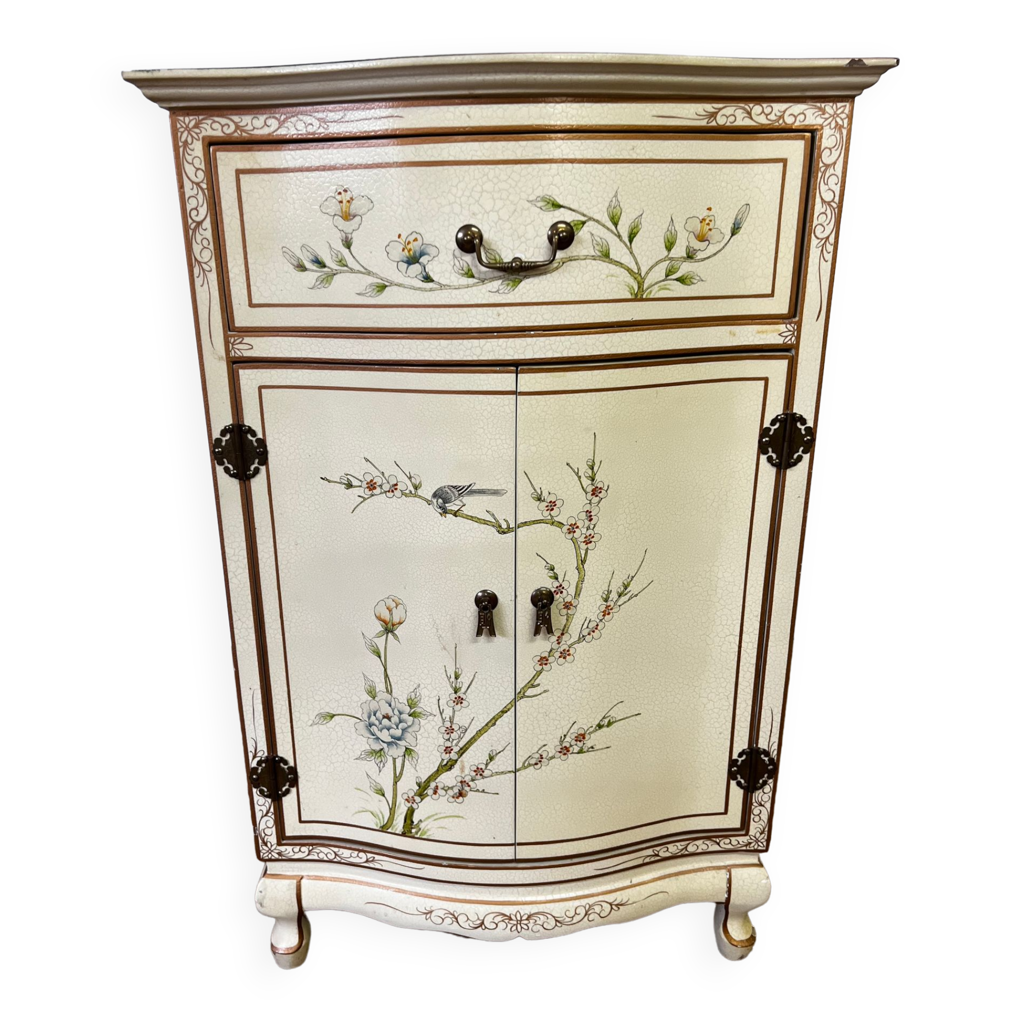 Meuble d'appui Italien décor floral japonisant