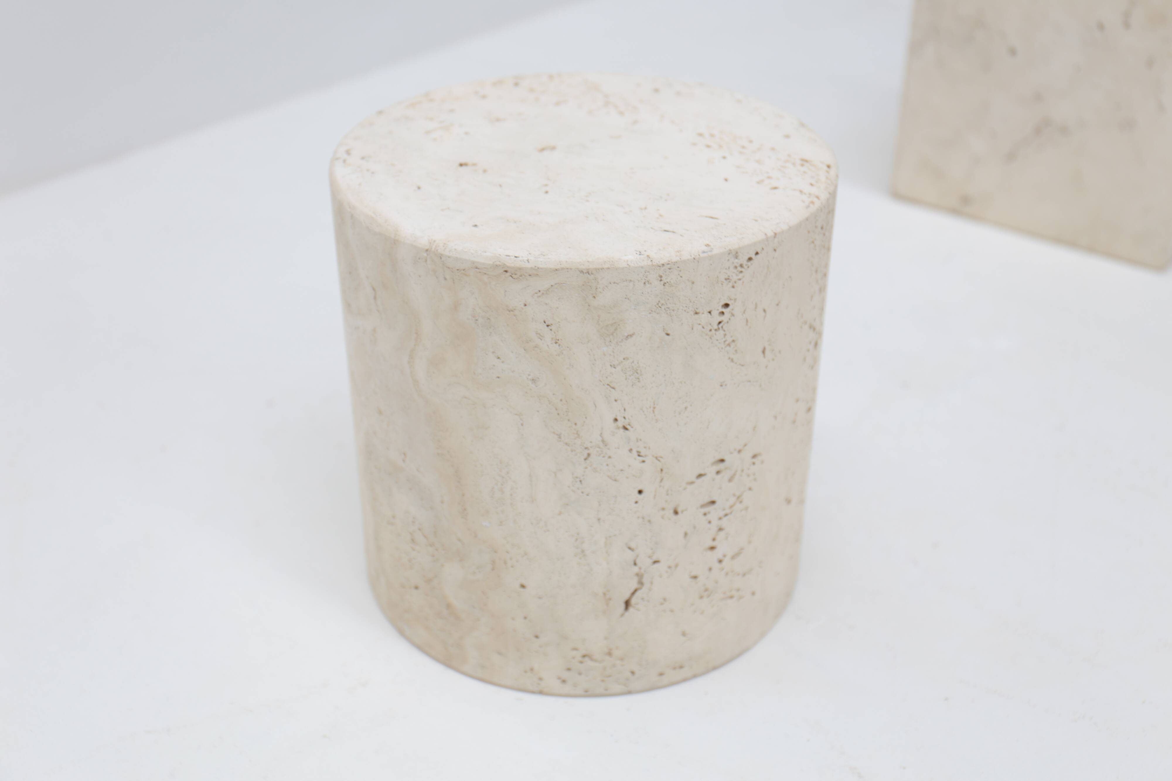 Metafora travertine coffee table by Massimo & Lella Vignelli, Italy