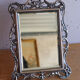 Small antique table mirror in Louis XVI style, silver-plated metal.
