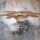 Old suspension vintage globe and petals in linen and rattan