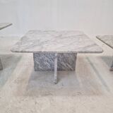 Set of 3 italian marble coffee or side tables, 1970s