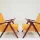 Pair de fauteuils vintage tissu orange l'année 1980
