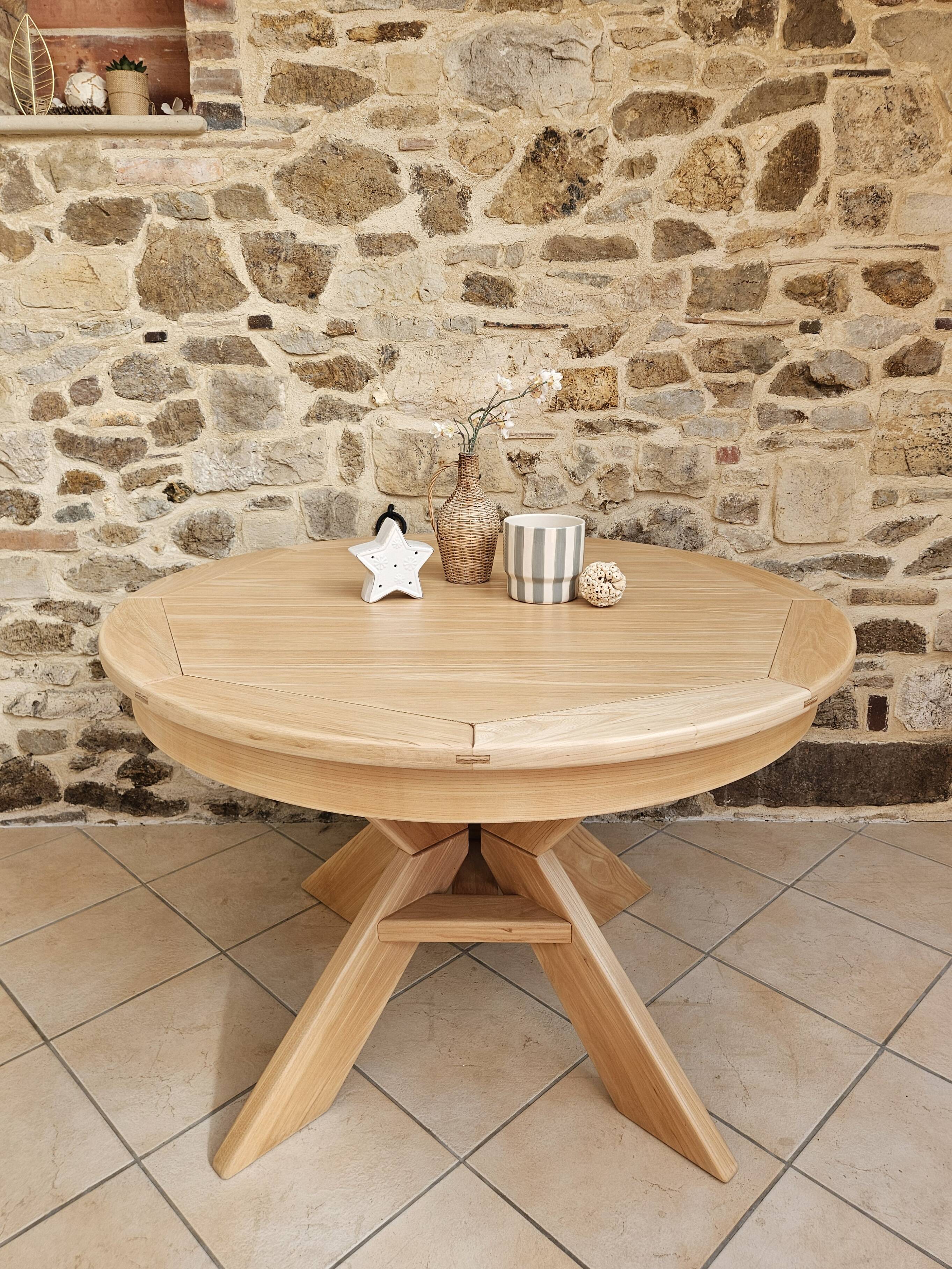 Table ronde orme style Pierre Chapo