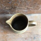 Old pitcher digoin + cove ceramic beige france vintage