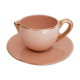 Cup pourer in pink and gold earthenware, vintage
