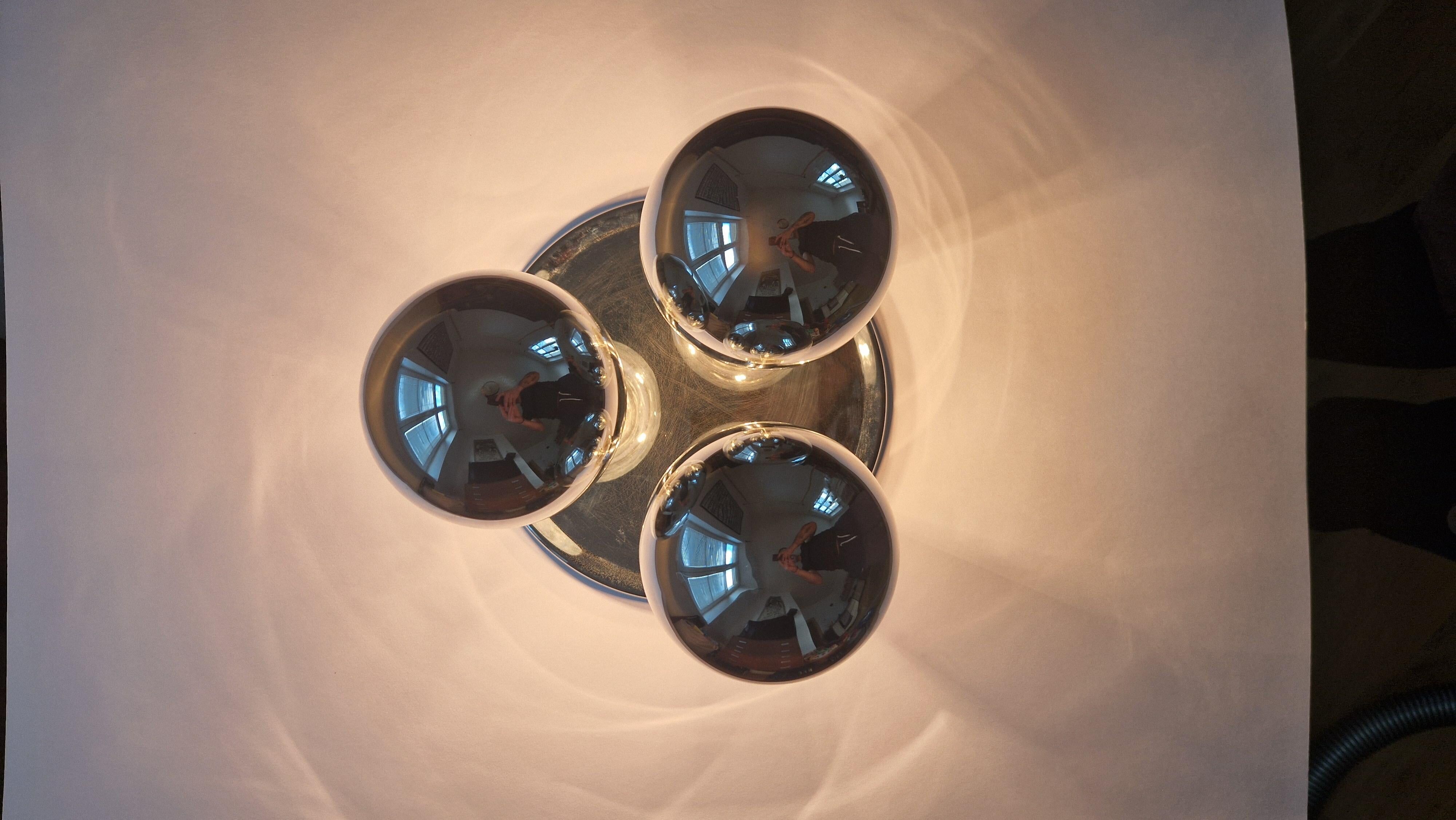 Rare Midcentury Flush Mount, Ceiling Lamp, Italy, 1970s