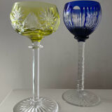 Pair of cut crystal wine glasses