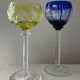Pair of cut crystal wine glasses