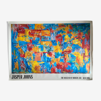 Affiche originale "Jasper Johns Map" Museum of Modern Art New-York 123x172cm 1989