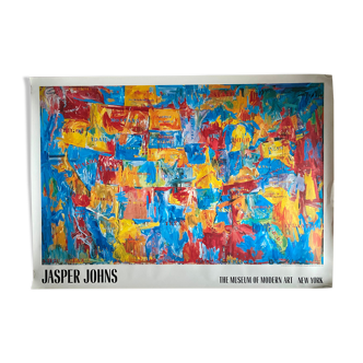 Affiche originale "Jasper Johns Map" Museum of Modern Art New-York 123x172cm 1989