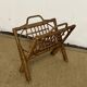 Vintage folding rattan magazine rack