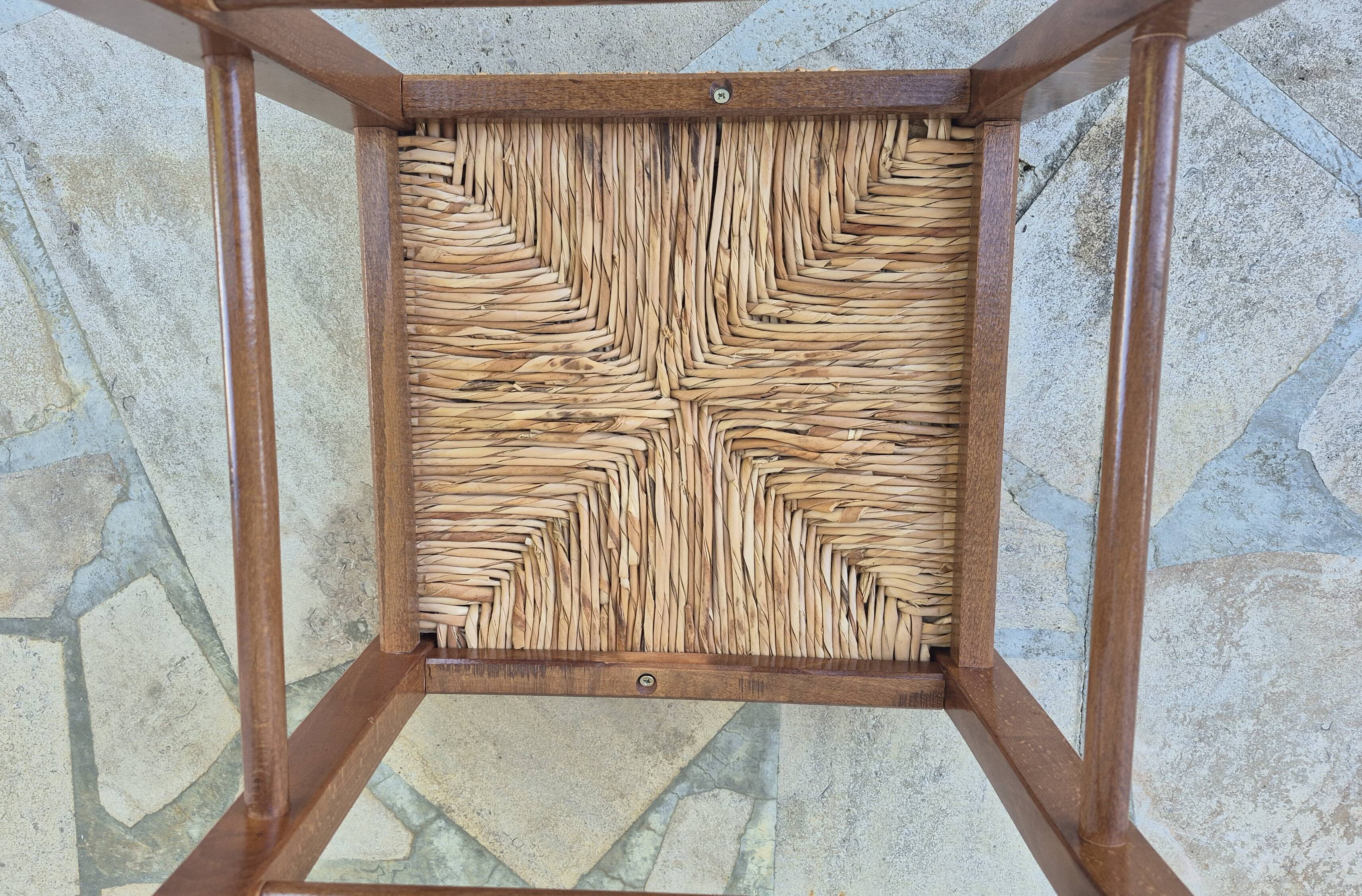 Tabouret paillé Français vintage