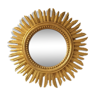 Mirror wood sun 1950's 20cm