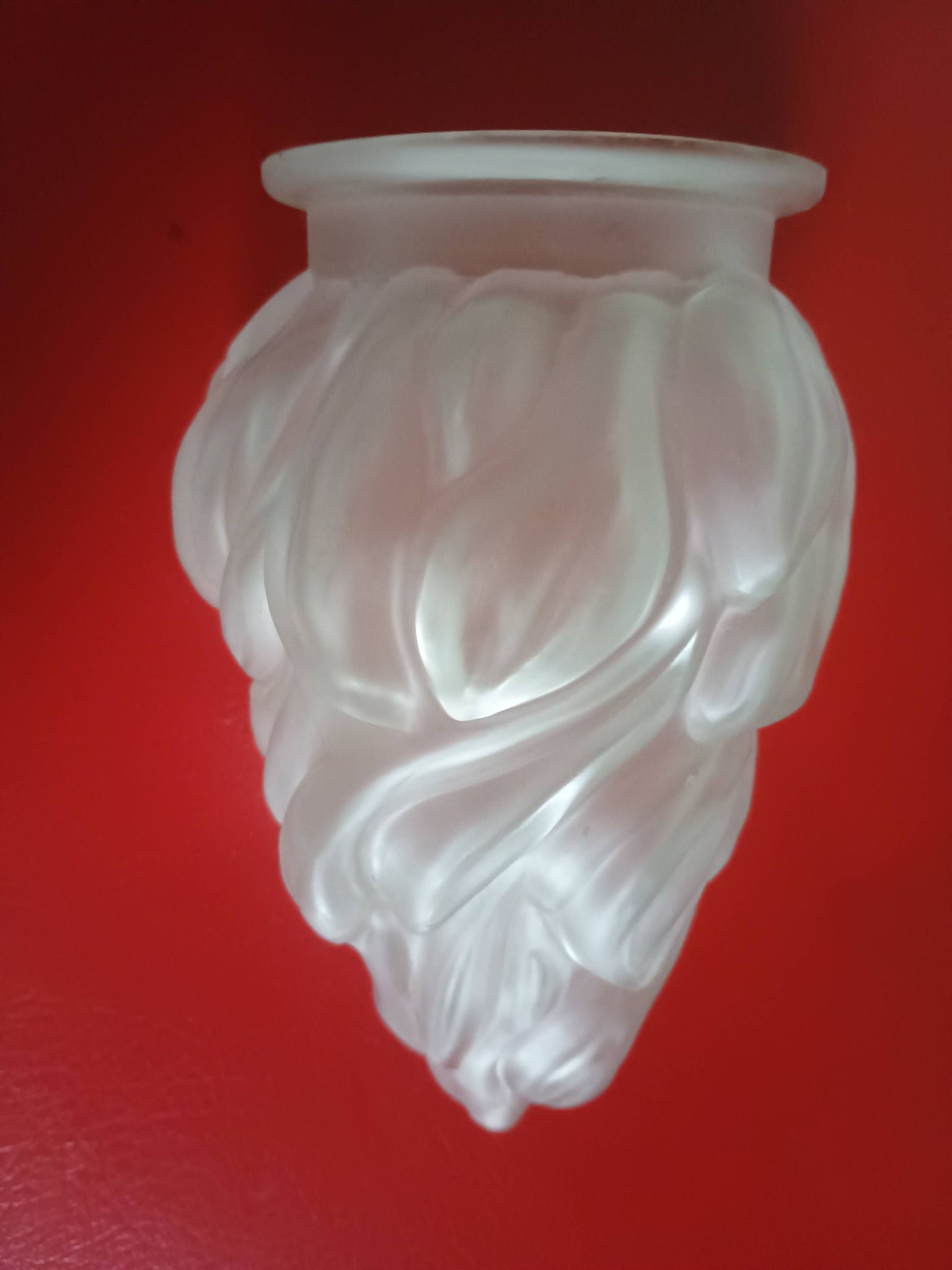 Old flame tulip frosted glass - Torch 17cm