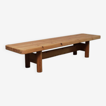 Solid danish pine bench by architects friis & moltke nielsen, 1978