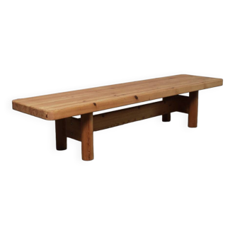 Solid danish pine bench by architects friis & moltke nielsen, 1978