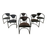 Chaises de salle à manger italiennes postmodernes, années 1980 - lot de 6