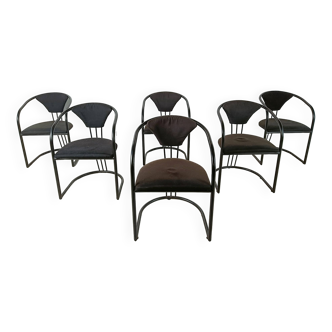 Chaises de salle à manger italiennes postmodernes, années 1980 - lot de 6