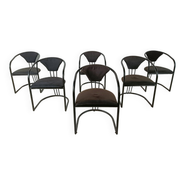 Chaises de salle à manger italiennes postmodernes, années 1980 - lot de 6