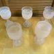 Set of 5 Frosted Pink Wine Glasses Made in Italy Vintage #E170