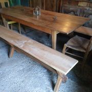 Pair of benches in oak and cherry 250x29x45