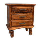 Commode brutaliste forme libre en olivier