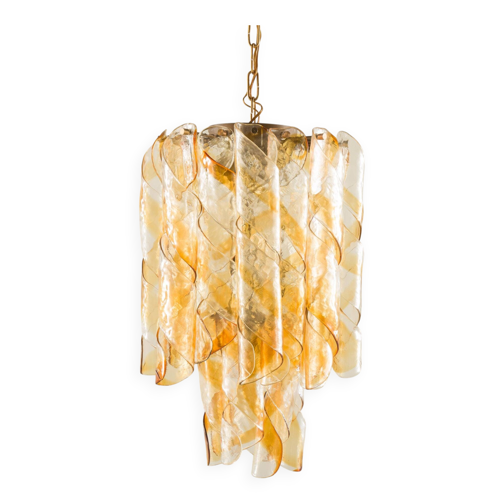 Mid century Murano 'Torciglione' Glass Chandelier by Mazzega, Italy 1970s