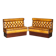 Pair of Victorian Chesterfield pub benches in leather.