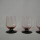 Lot de 4 verres à pieds roses et pieds noirs art déco années 30