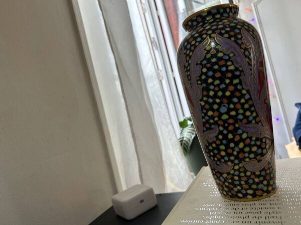 Vase ancien porcelaine de Limoges – décor polychrome et dorures – débu