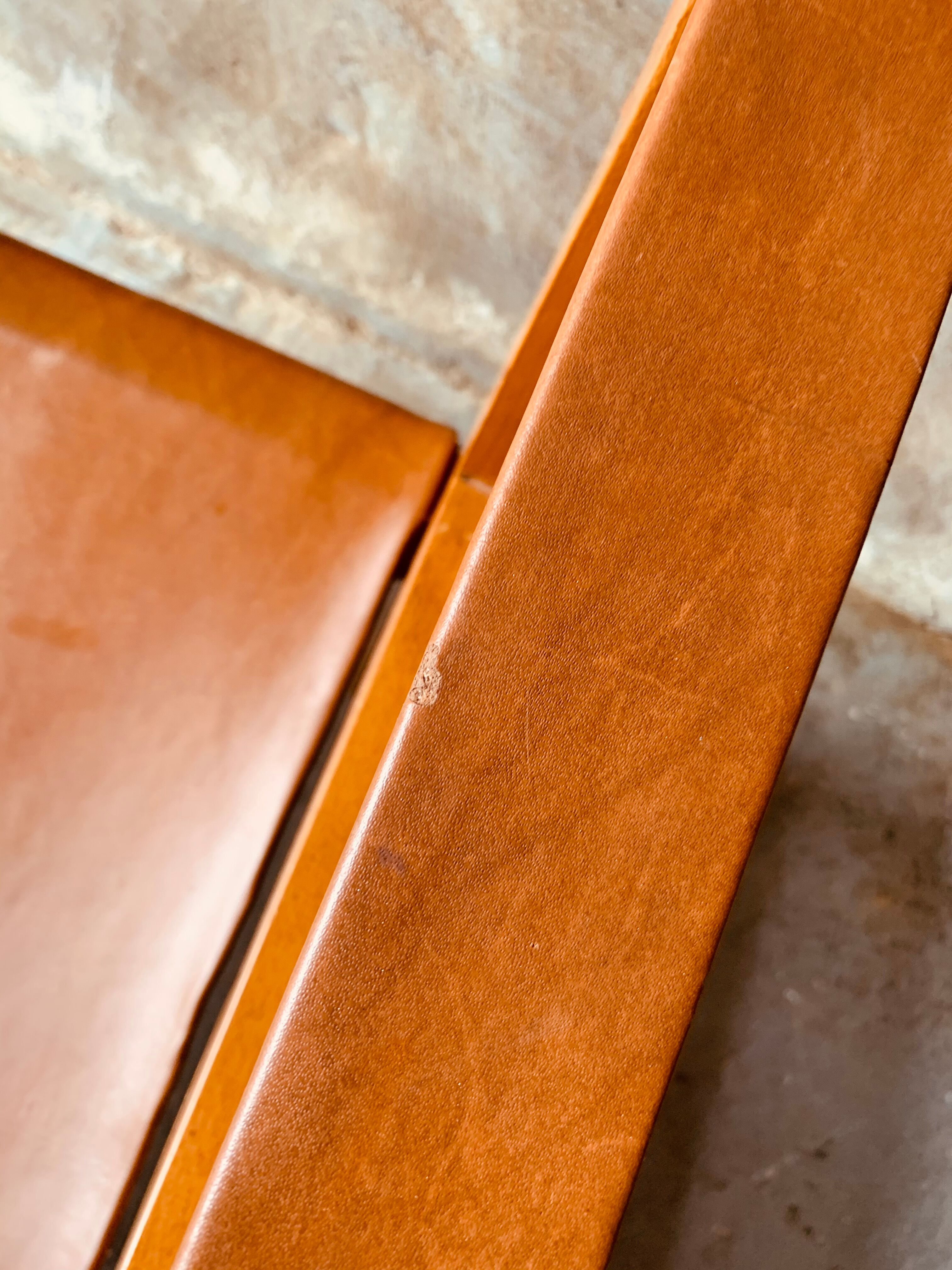 Safari armchair in wood and leather -1950's