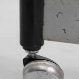 Chrome mid century modern adjustable five-arm lamp on wheel base