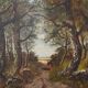 Important painting "Stroll in the Underwood", oil on canvas, signed L. Gourdon – 1896