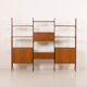 Italian freestanding wall unit or room divider in teak, 1960s