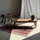 Four-legged stool in antique teak from Indonesia H 50 L 52